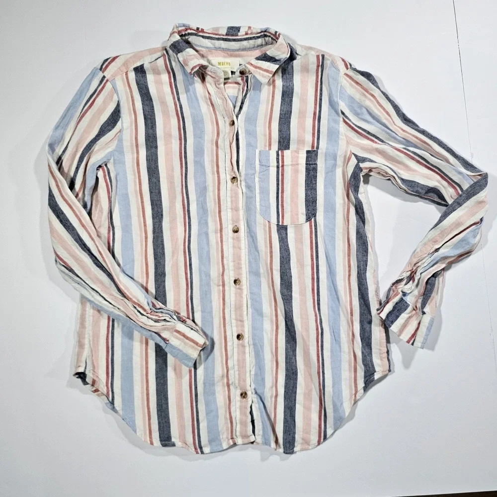 Anthropologie Maeve Sz S Chatham Striped Shirt longsleeve Women's - Picture 1 of 7